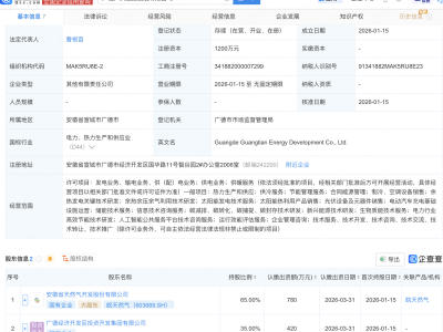 皖天然气等在广德新设能源发展公司