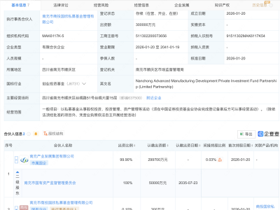 四川南充国资成立产融先进制造发展私募投资基金，出资额30亿