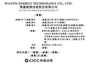 惟远能源冲刺港交所IPO：威胜控股背景加持，董事长曹朝辉荣誉等身