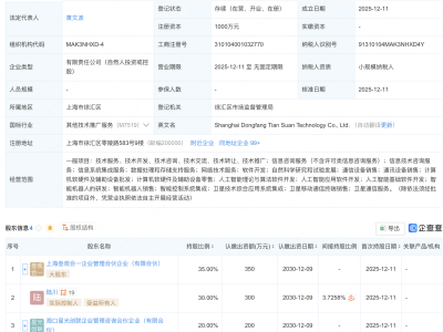 国星宇航等成立天算科技公司，含AI及卫星相关业务