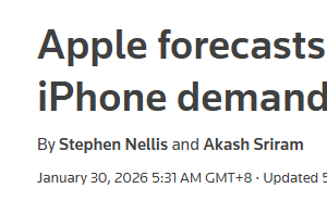 苹果新财季营收预增16% 库克称iPhone需求惊人 中国市场回暖助力