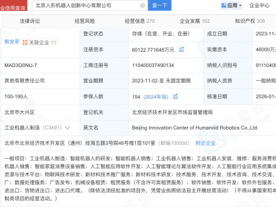 北京人工智能产投基金入股人形机器人创新中心公司