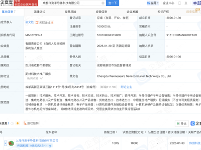 伟测科技在成都新设子公司，含集成电路业务