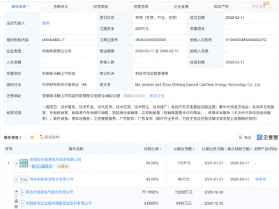 特锐德等在马鞍山投资成立新能源科技公司