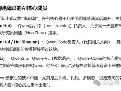阿里AI团队震荡：林俊旸等骨干离职，Google抛橄榄枝引关注