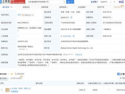 小米金融旗下瀚海数科公司增资至9亿元