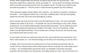 苹果50周年里程碑：库克致公开信，感恩用户共筑科技传奇之路
