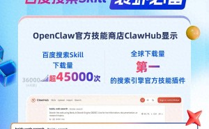 百度搜索Skill成OpenClaw“装虾”利器，下载量飙升领跑全球