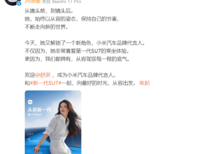 网友愿望成真！雷军官宣舒淇代言 小米汽车玩转谐音梗引热议