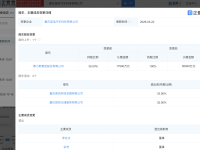 赛力斯全资控股重庆蓝电汽车科技公司