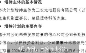 三安光电高层行动：董事长与总经理携手计划增持公司股份