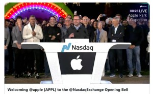 苹果50周年庆典：库克敲钟致辞，感恩员工股东共庆辉煌历程