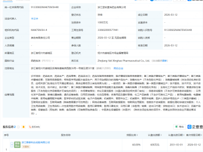 亚太药业等成立新公司，含药品进出口业务