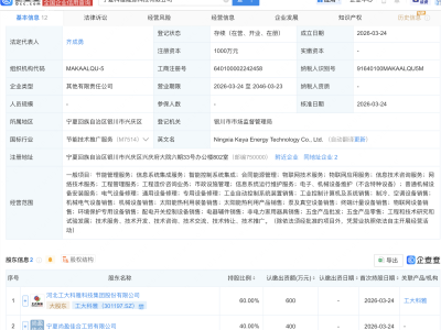 工大科雅等在宁夏成立能源科技公司