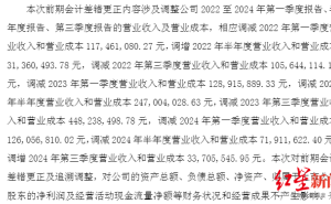 维维股份粮油贸易收入确认方法出错 遭责令改正三名高管被警示
