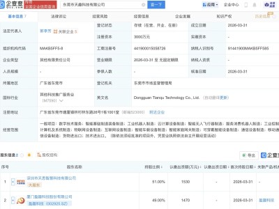 盈趣科技等成立新公司，含无人飞行器业务