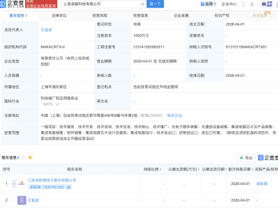 卓胜微等成立科技新公司，含集成电路芯片业务