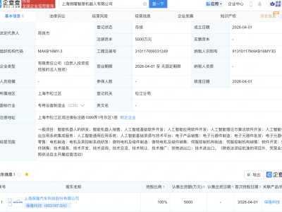 保隆科技成立智感机器人公司