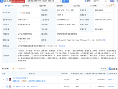 金杯汽车成立机器人科技新公司