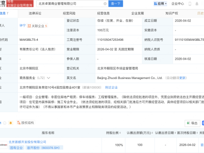 首开股份在北京成立两家商业管理公司