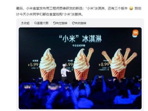 雷军谈小米冰淇淋：工程师思维打造，三个版本或成食堂抢购热门
