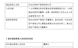 兴证资管迎新掌门人：王焕舟接棒董事长，开启发展新篇章