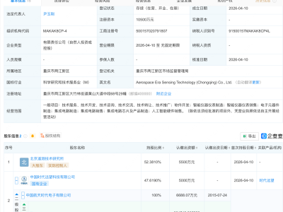 中国航天科技集团等成立航天时代传感科技公司