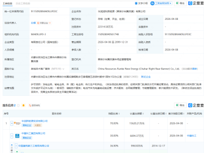 华润新能源、中国建筑成立新能源公司