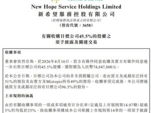 新希望服务7484万“债转股”增持，刘永好家族强化成都物管市场布局