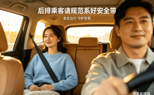 后排安全帶別遺忘，多一份系帶多一份保障，守護同行每一程