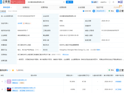 浙江新能等在杭州成立新能源公司