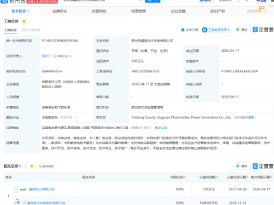 晶科科技成立两家光伏发电公司