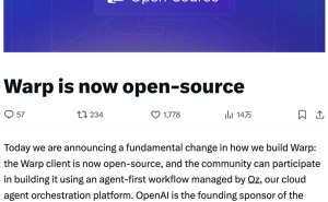 Warp开源新篇：AI Agent浪潮下，携手开发者共筑代理式开发新未来