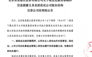 前董事长陆宏达涉性侵被羁押失联，未履行信披义务，母公司拟优化股东结构