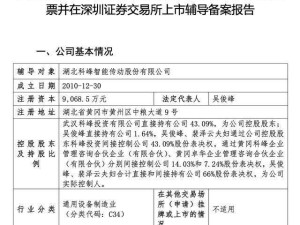 科峰智能再启IPO征程：长江证券保驾，实控人吴俊峰夫妇持股66%