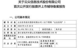 云尖信息启动IPO：创始人朱升宏华为背景出身 持股近37%兼掌财务