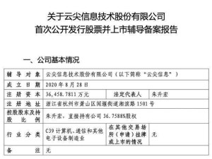 云尖信息启动IPO：创始人朱升宏华为背景出身 持股近37%兼掌财务