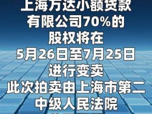 两次流拍后王健林旗下上海万达小贷70%股权面临司法变卖