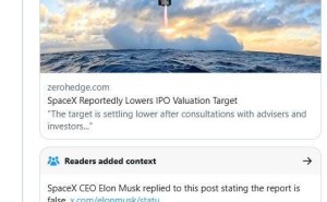 马斯克亲自辟谣：SpaceX未下调IPO目标估值 上市大戏期待值拉满