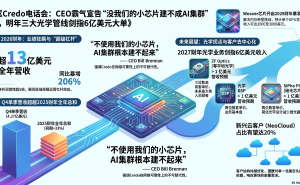 Credo电话会：AI集群建设依赖小芯片，明年光学业务或迎爆发式增长
