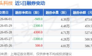 石头科技6月1日融资动态：买入9368.18万元，融资融券余额降至14.03亿元