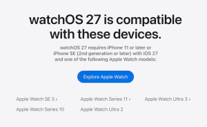 苹果watchOS 27设备要求更新,多款Apple Watch型号被“踢出”支持列表