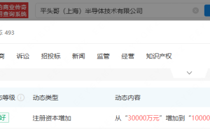 阿里旗下平头哥半导体增资至10亿元，增幅达233.33%