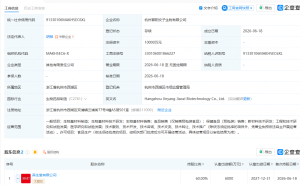 养生堂等在杭州成立生物公司，注册资本1亿元