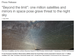 马斯克“百万卫星计划”或致天文观测受阻 天空面貌将显著改变？