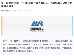 西湖机器人5个月三轮融资数亿元 创始人王东林领衔打造机器人大脑新势力