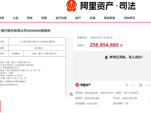九江银行3004万股股权七折拍卖无人问津 持有人均和控股实控人曾登富豪榜今陷债务风波