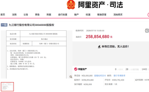 九江银行3004万股股权七折拍卖流拍 持有方实控人曾登富豪榜今陷债务风波