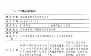 雷霆重工拟北交所上市，70后高中学历董事长王进手握超九成股权