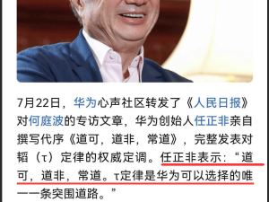任正非低调谈“韬定律”：华为突围之路，尽显务实与谦逊之风